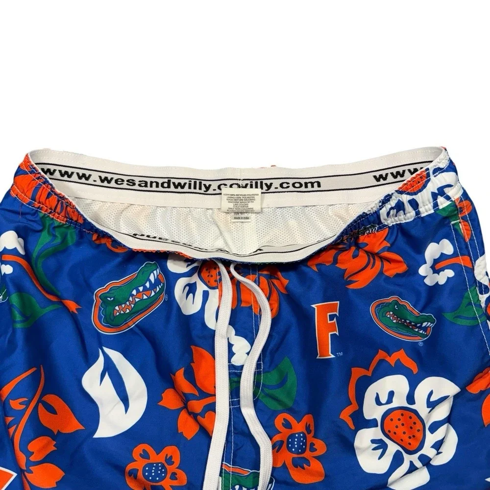 Wes & Willy University Of Florida Gators Floral Swim Trunks